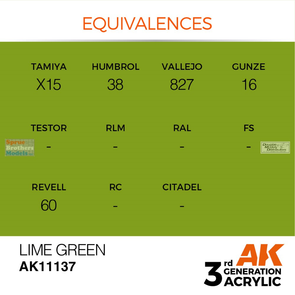 AKI011137 AK Interactive 3Gen Acrylic Paint 17ml - Lime Green