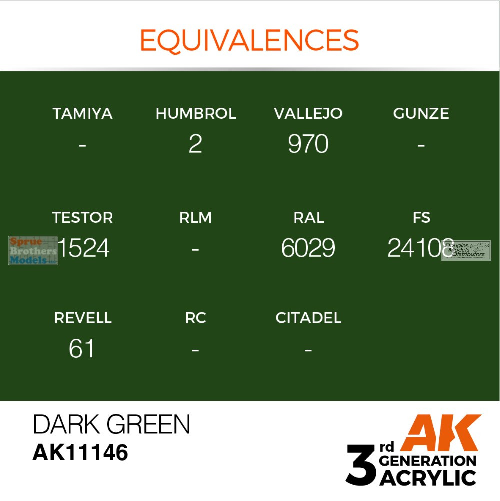 AKI011146 AK Interactive 3Gen Acrylic Paint 17ml - Dark Green