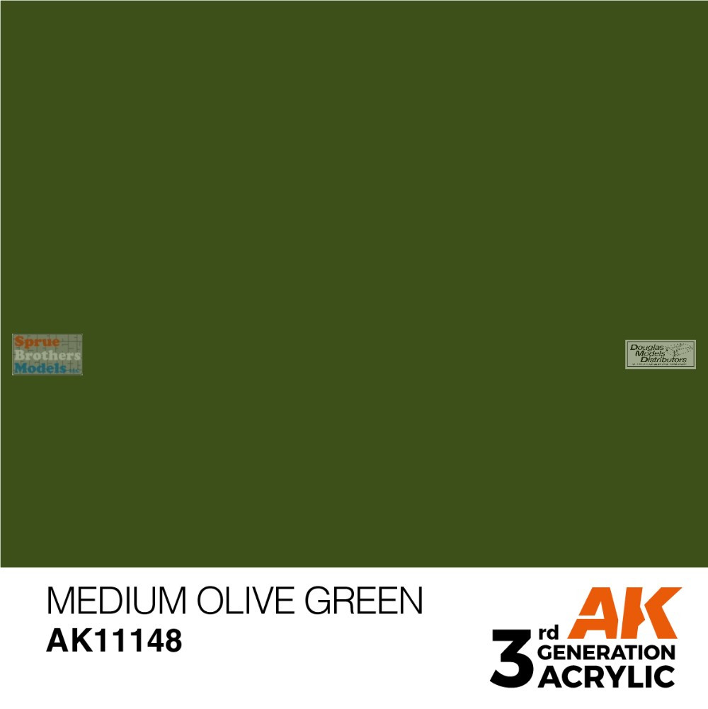 AKI011148 AK Interactive 3Gen Acrylic Paint 17ml - Medium Olive