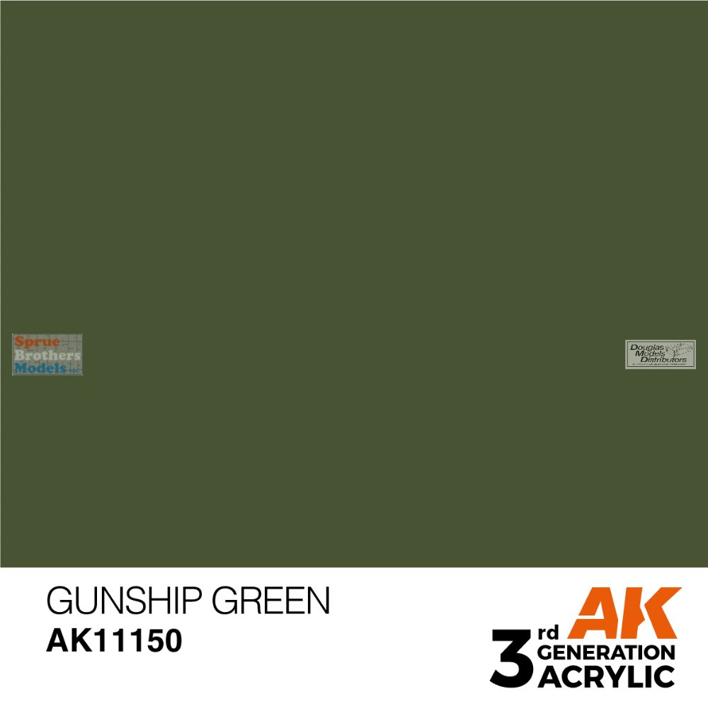 AKI011150 AK Interactive 3Gen Acrylic Paint 17ml - Gunship Green