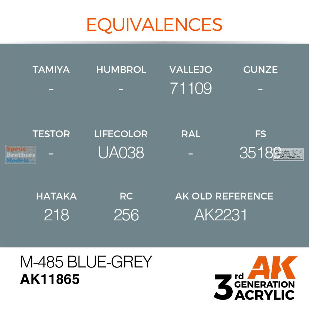 AKI011865 AK Interactive 3Gen Acrylic Paint 17ml - M-485 Blue Grey