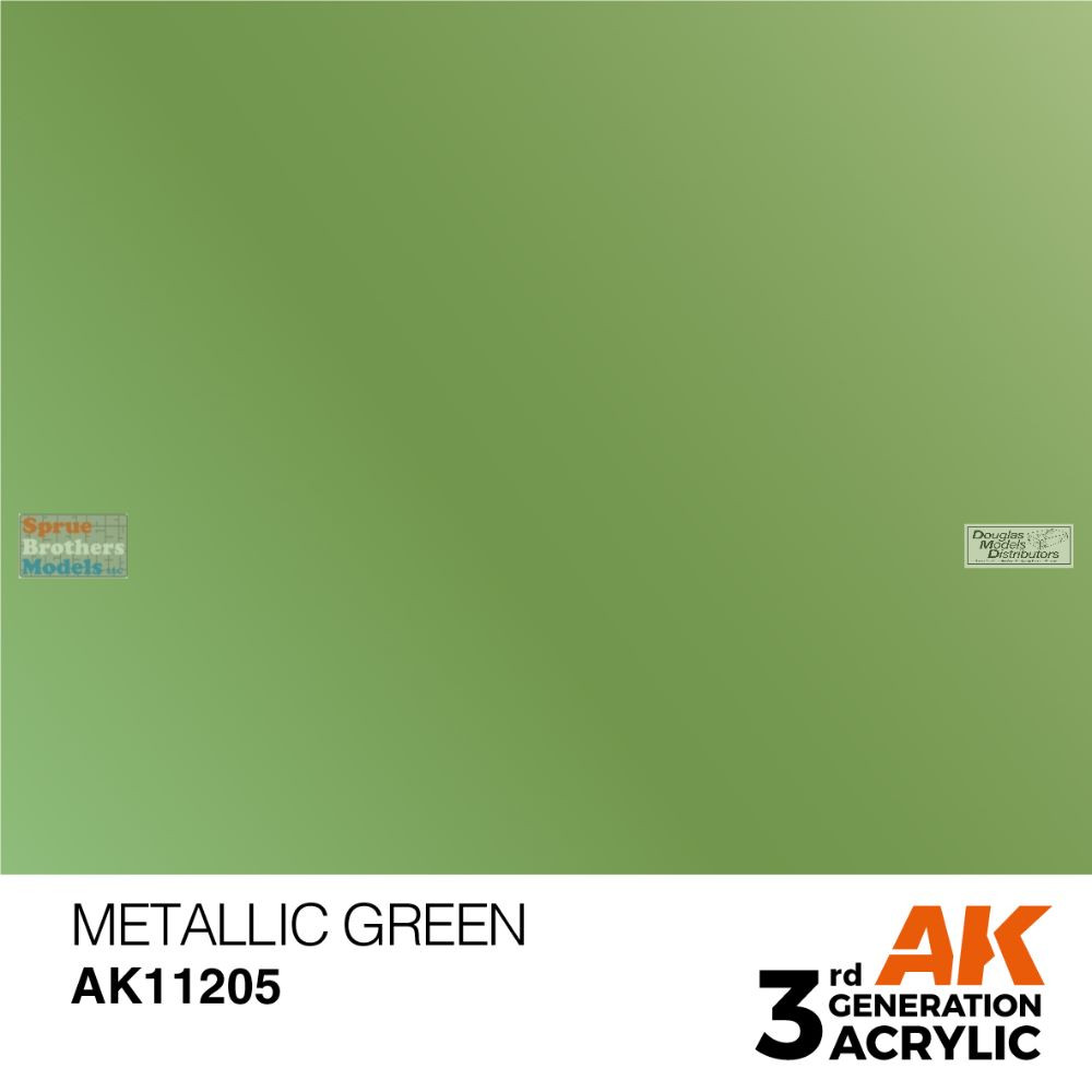 AKI011205 AK Interactive 3Gen Acrylic Paint 17ml - Metallic Green