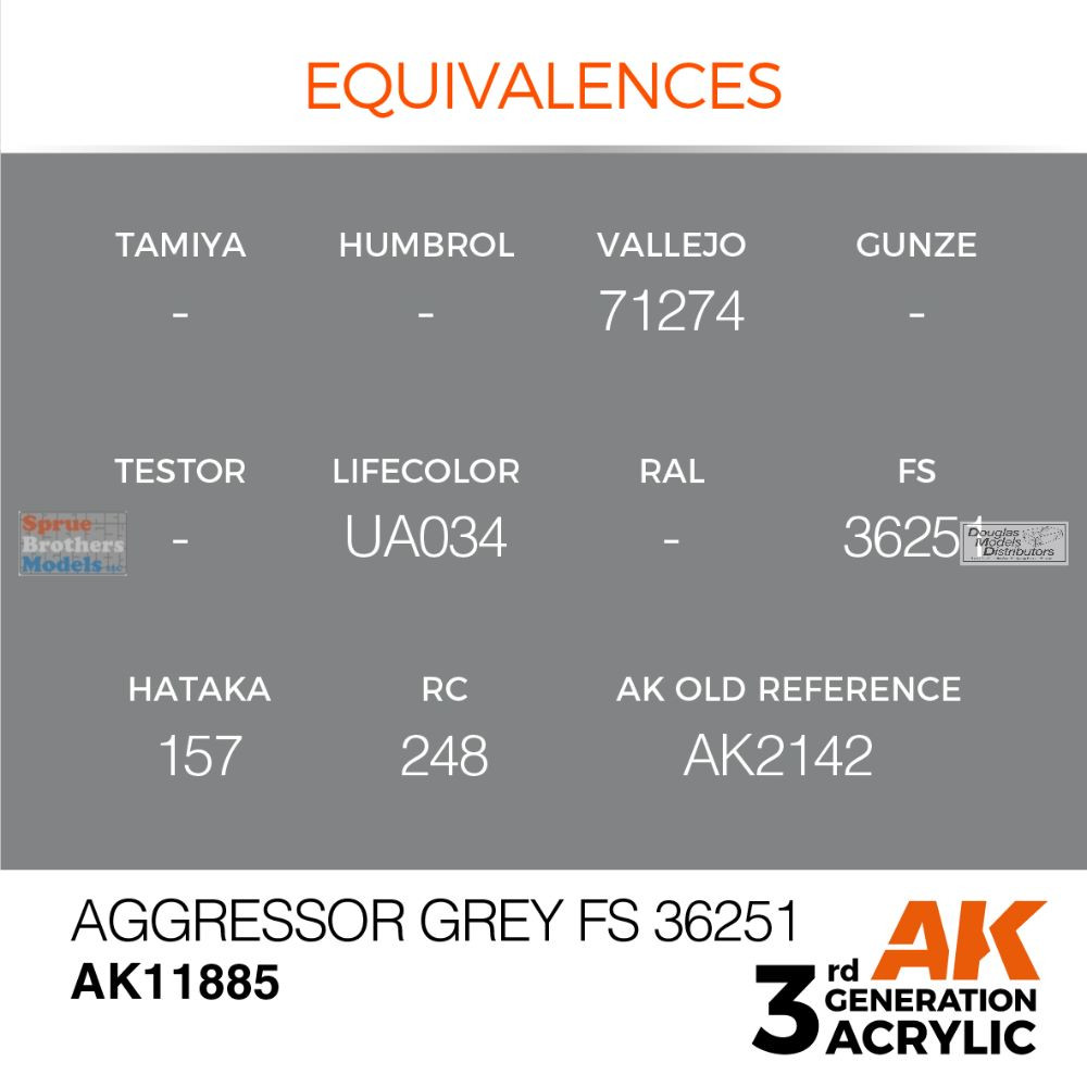 AKI011885 AK Interactive 3Gen Acrylic Paint 17ml - Aggressor Grey