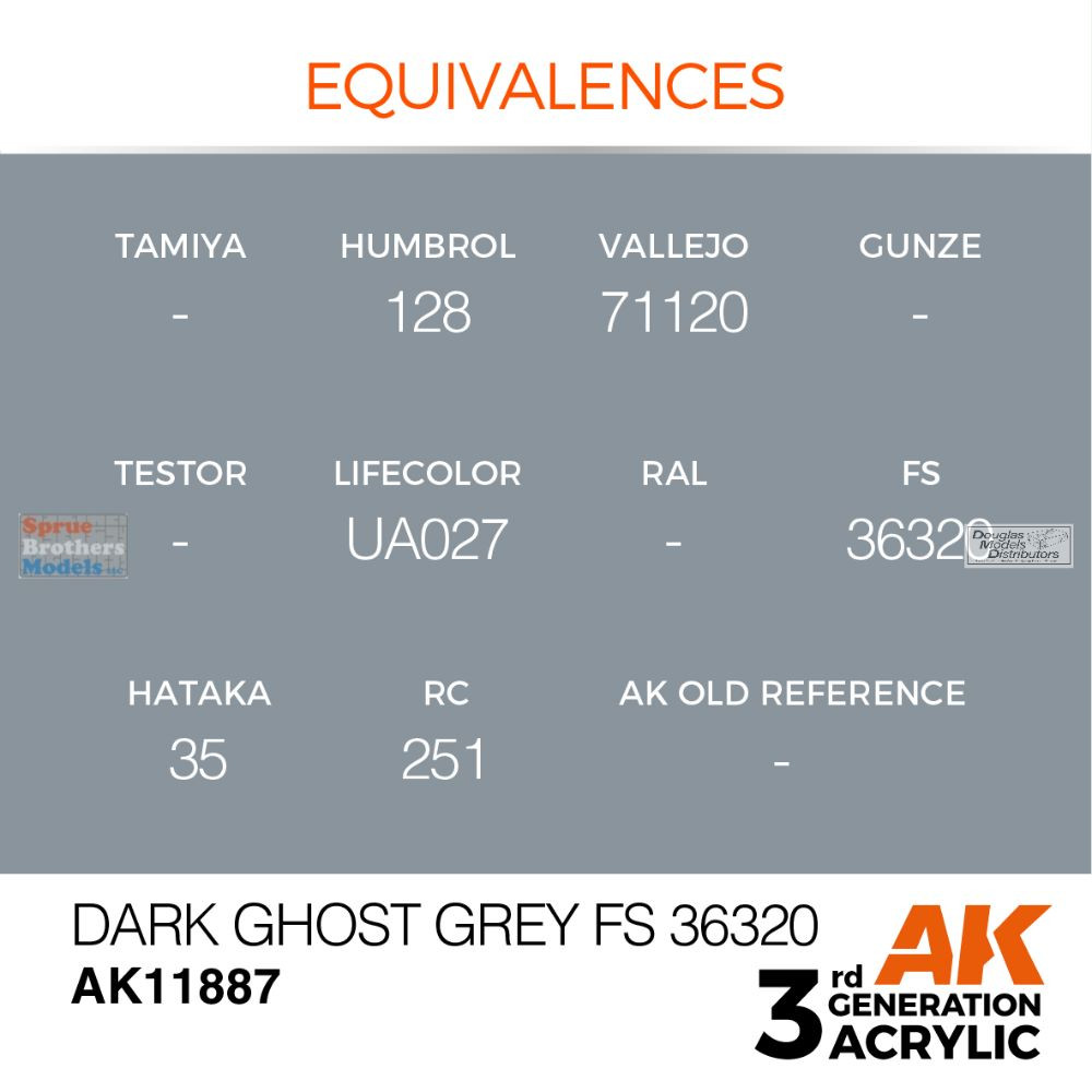 AKI011887 AK Interactive 3Gen Acrylic Paint 17ml - Dark Ghost Grey