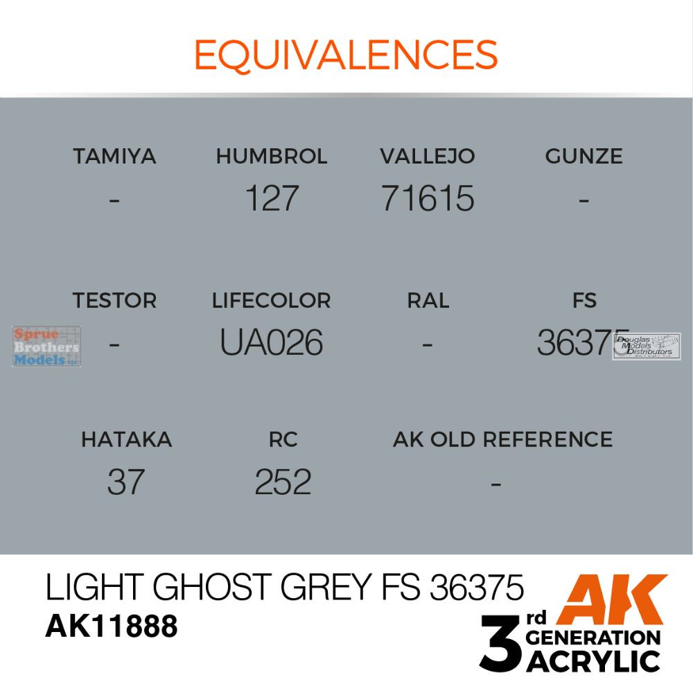 AKI011888 AK Interactive 3Gen Acrylic Paint 17ml - Light Ghost