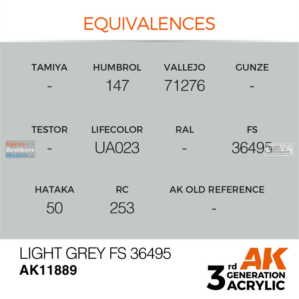 AKI011889 AK Interactive 3Gen Acrylic Paint 17ml - Light Grey