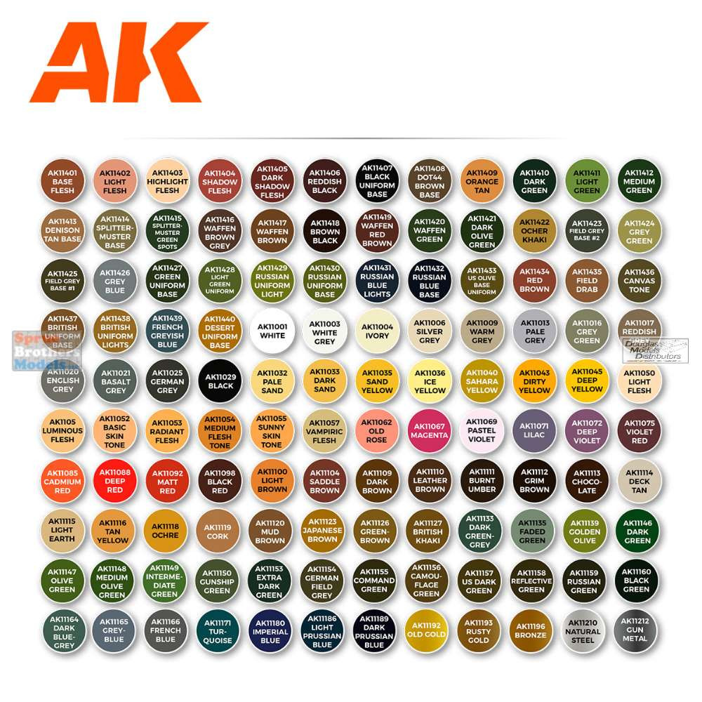 AKI011704 AK Interactive 3Gen Acrylic Paint Set - The Best 120