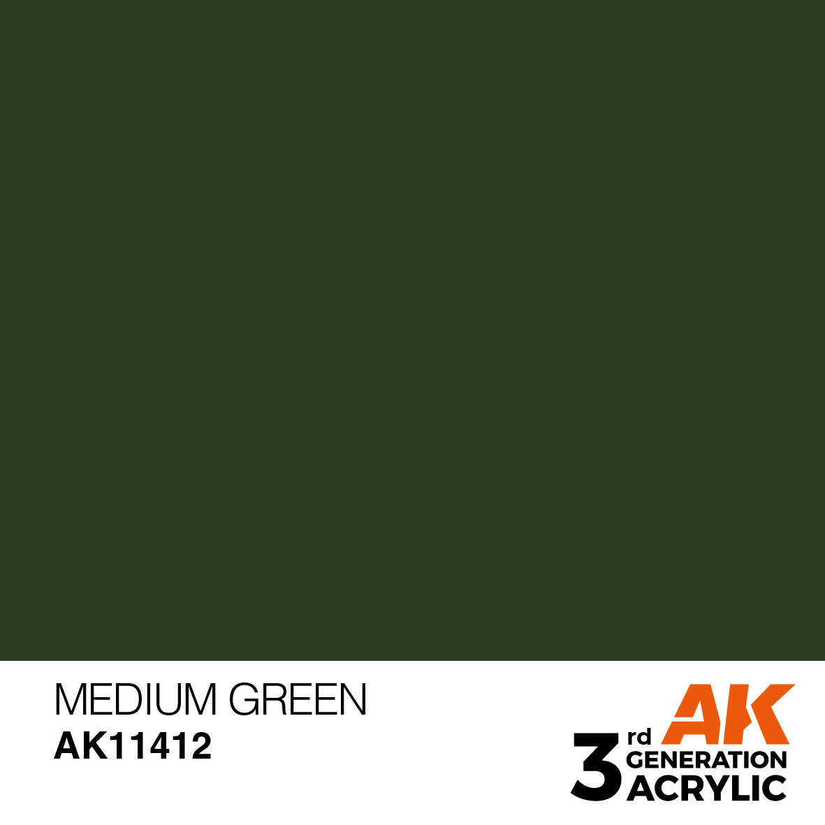 AKI011412 AK Interactive 3Gen Acrylic Paint 17ml - Medium Green