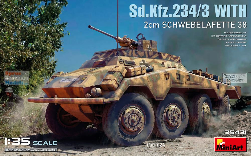 35S Amati 35mm 2g ミノー MIA35431 1:35 Miniart Sd.Kfz.234/3 with 2cm Schwebelafette 38