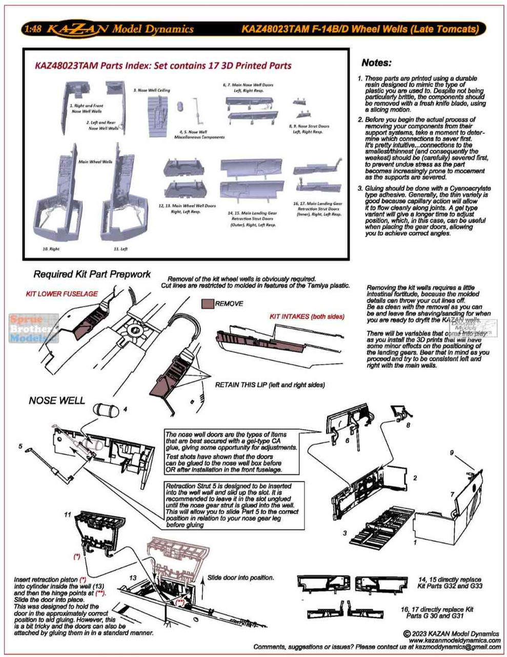 KMDKAZ48023TAM 1:48 Kazan Model Dynamics F-14B F-14D Tomcat Wheel