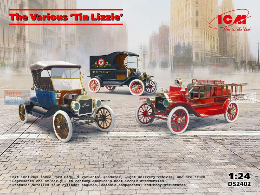 ICMDS2402 1:24 ICM Model Ford Model T's 'The Various Tin Lizzie