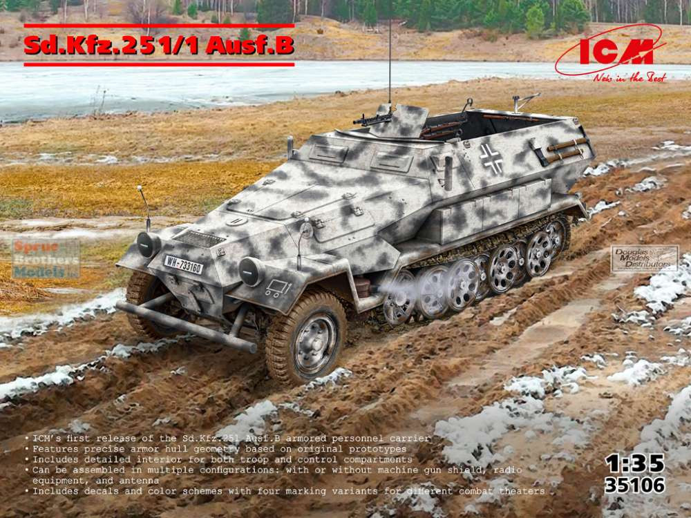 ICM35106 1:35 ICM Sd.Kfz.251/1 Ausf.B - Sprue Brothers Models LLC