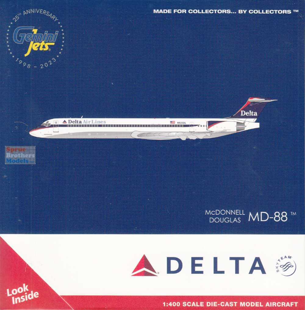 GEMGJ1124 1:400 Gemini Jets Delta Airlines MD-88 Reg #N925DL (pre