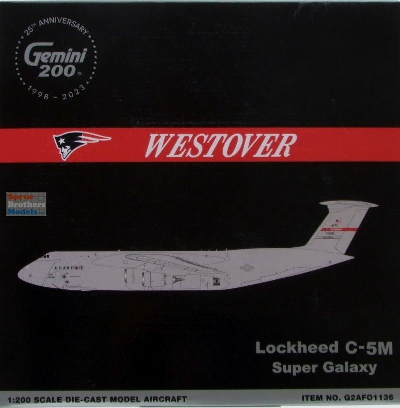 GEMG21136 1:200 Gemini Jets C-5M Galaxy #87-0037 'Westover AFB