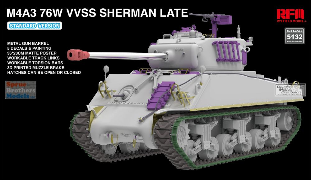 RFMRM5132 1:35 Rye Field Model M4A3(76)W VVSS Sherman Late
