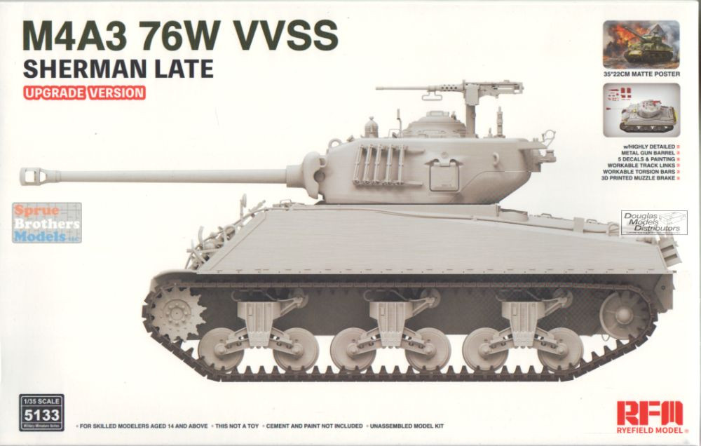 RFMRM5133 1:35 Rye Field Model M4A3(76)W VVSS Sherman Late