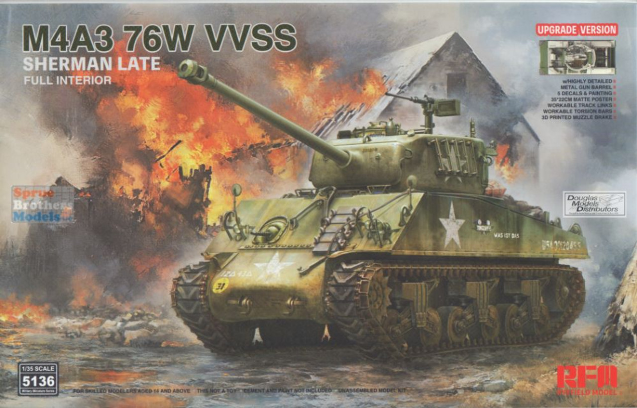 RFMRM5136 1:35 Rye Field Model M4A3(76)W VVSS Sherman Late