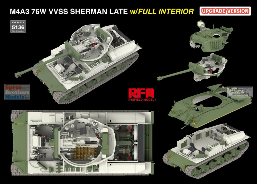 RFMRM5136 1:35 Rye Field Model M4A3(76)W VVSS Sherman Late with
