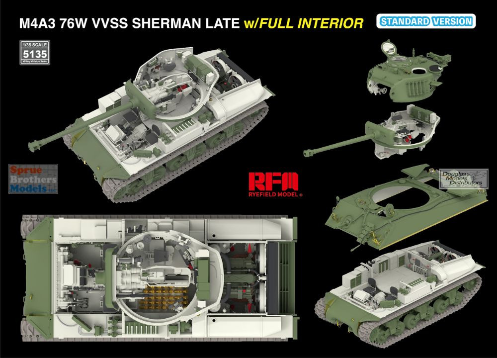 RFM M4A3 76W HVSS SHERMAN フルインテリア 別売りエッチング付き