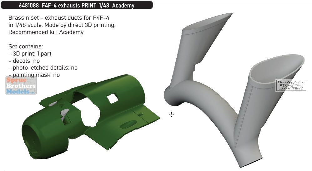 EDU6481088 1:48 Eduard Brassin - F4F-4 Wildcat Exhausts (ACA kit