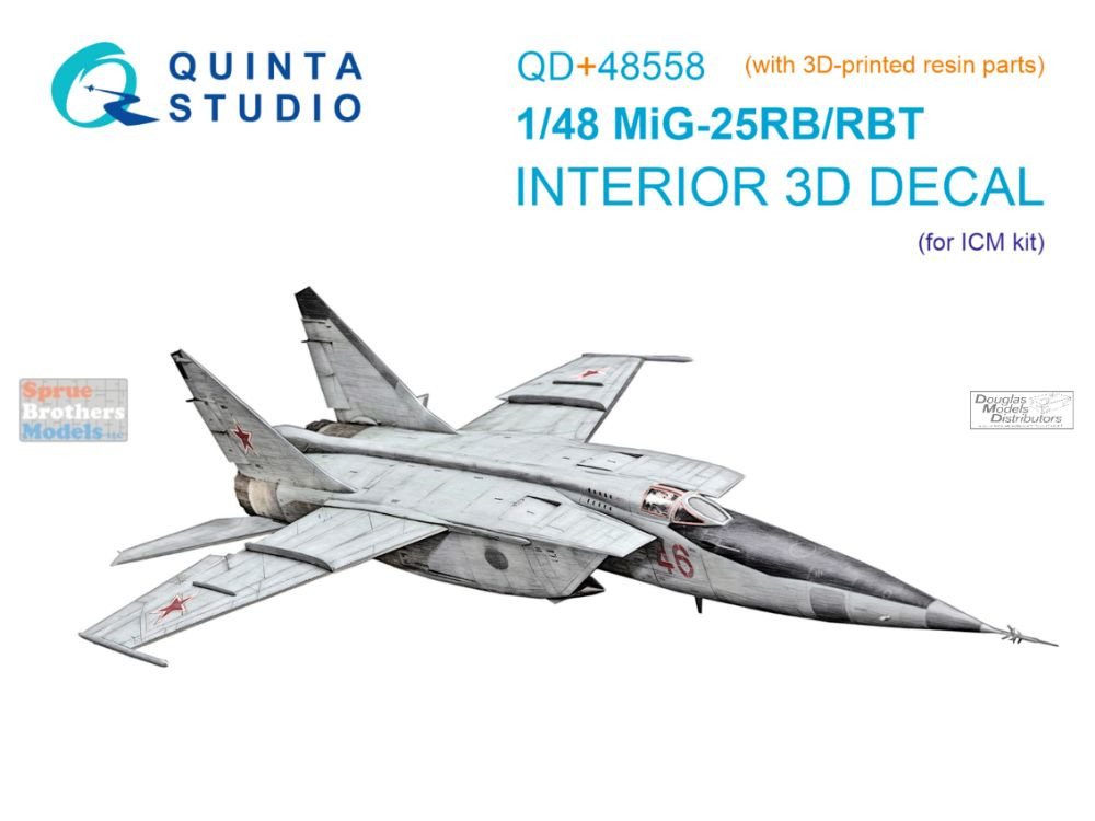 QTSQD48558R 1:48 Quinta Studio 3D Decal+Resin - MiG-25RB/RBT