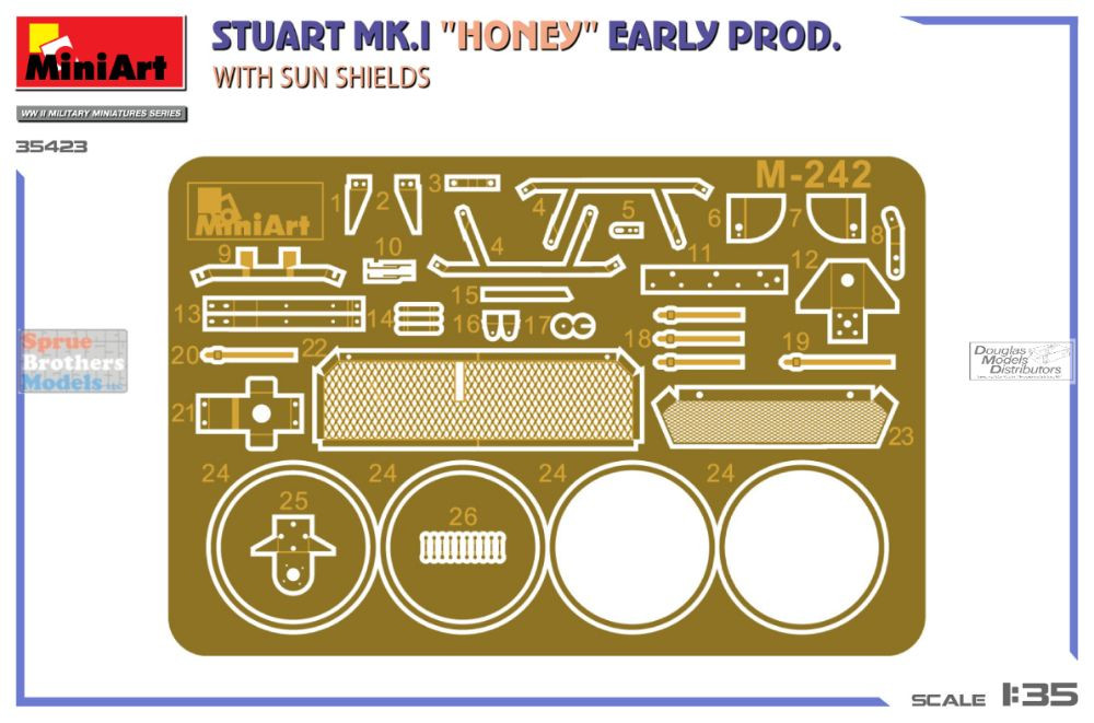 MIA35423 1:35 Miniart Stuart Mk.I Honey Early With Sun Shields