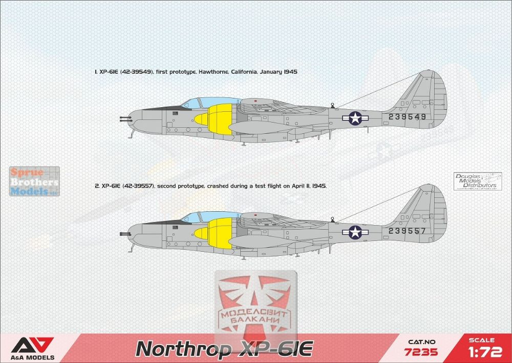 MDVAAM72035 1:72 Modelsvit A&A Models Northrop XP-61E - Sprue
