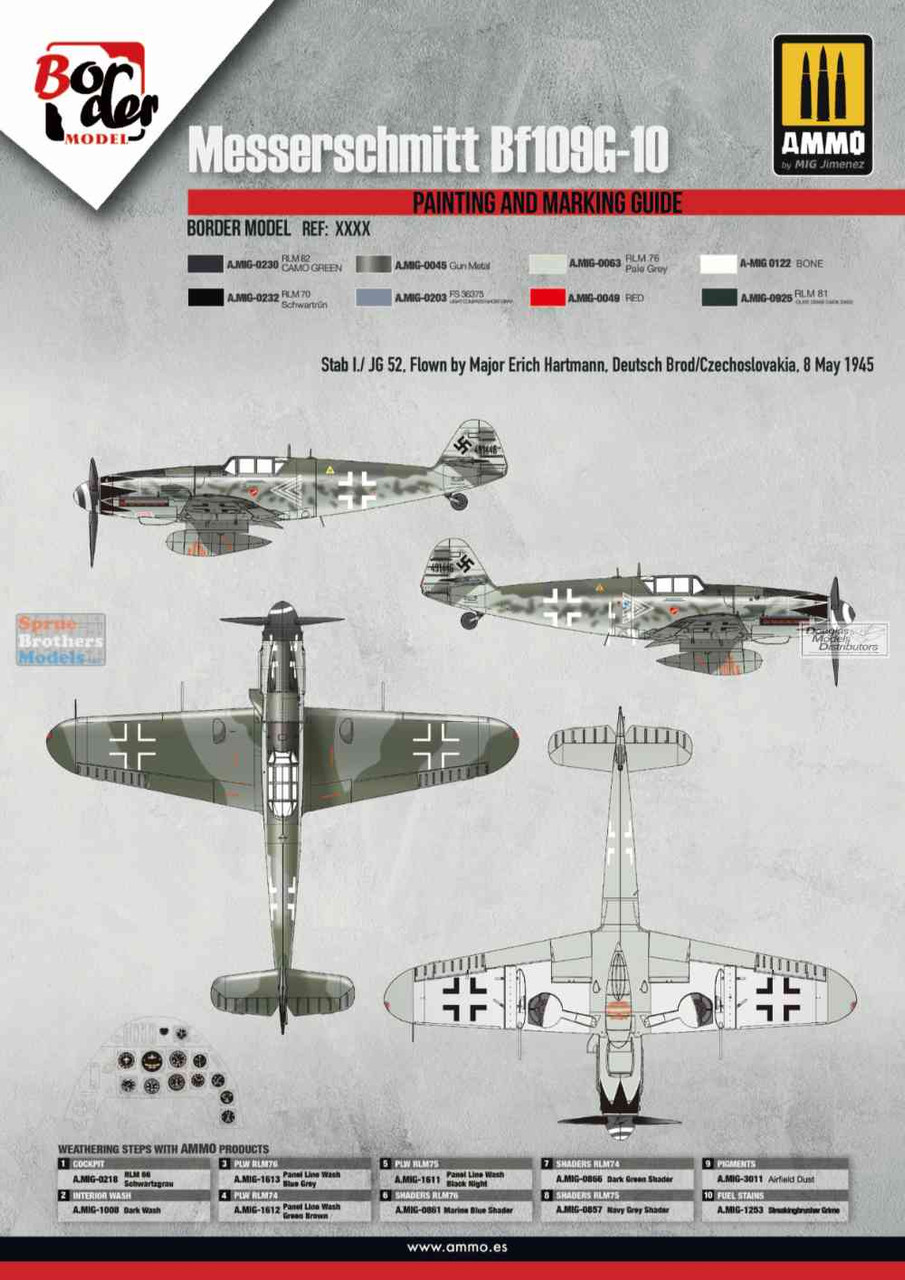 BDMBF013 1:35 Border Model Messerschmitt Bf109G-10 - Sprue