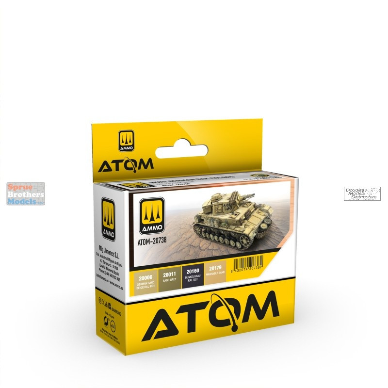 AMMAT20738 AMMO by Mig ATOM Paint Set - WW2 German DAK Colors