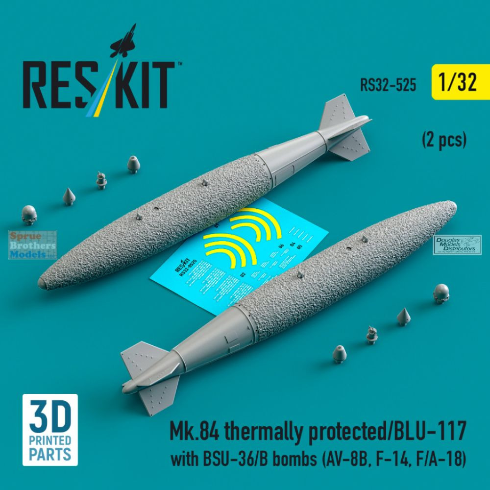RESRS320525 1:32 ResKit Thermally Protected/BLU-117 Mk.84 with BSU