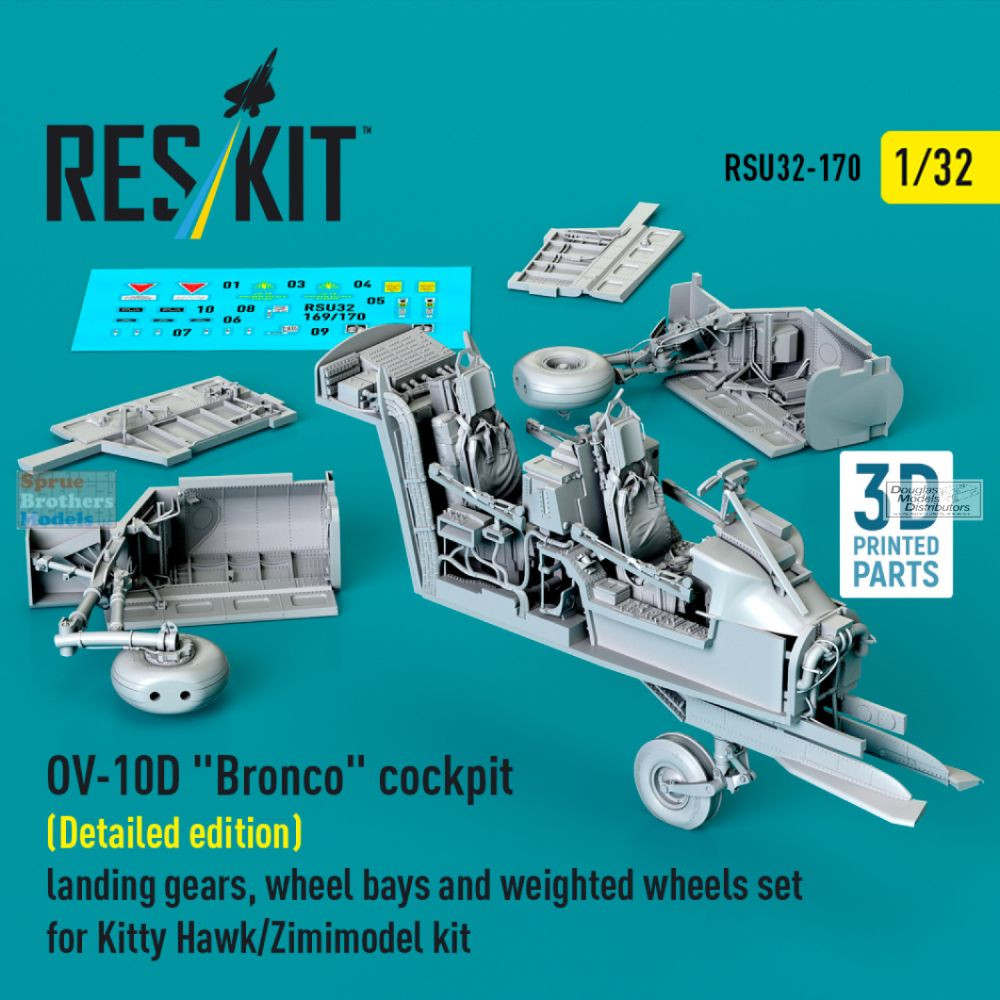 RESRSU320170U 1:32 ResKit OV-10D Bronco Cockpit, Landing Gear