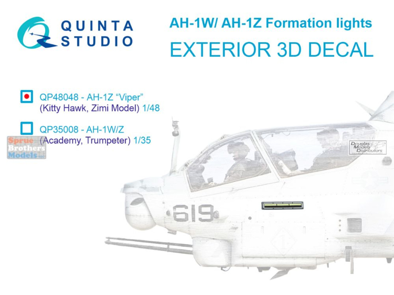 QTSQP48048 1:48 Quinta Studio 3D Decal - AH-1W Whiskey Cobra