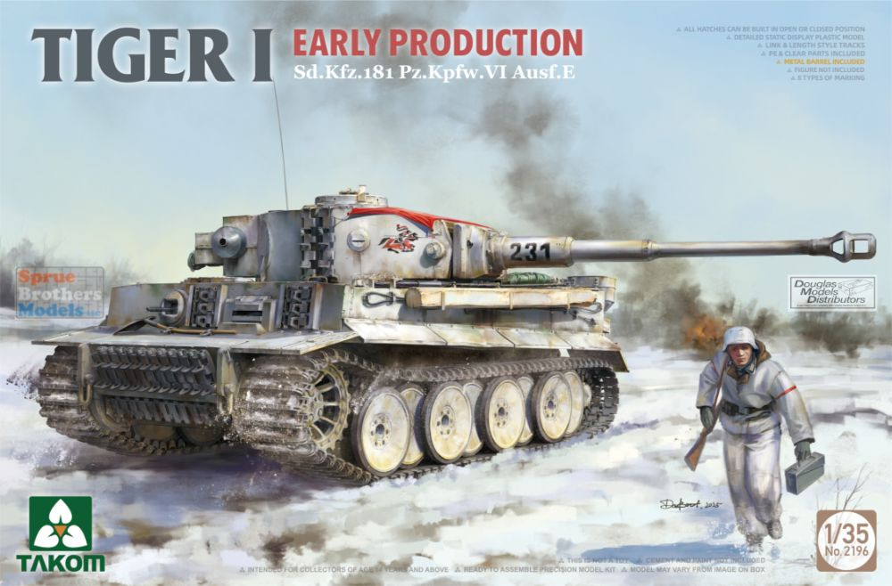 TAK02195W 1:35 Takom Tiger I Early Production Box (2 kits + 1/16