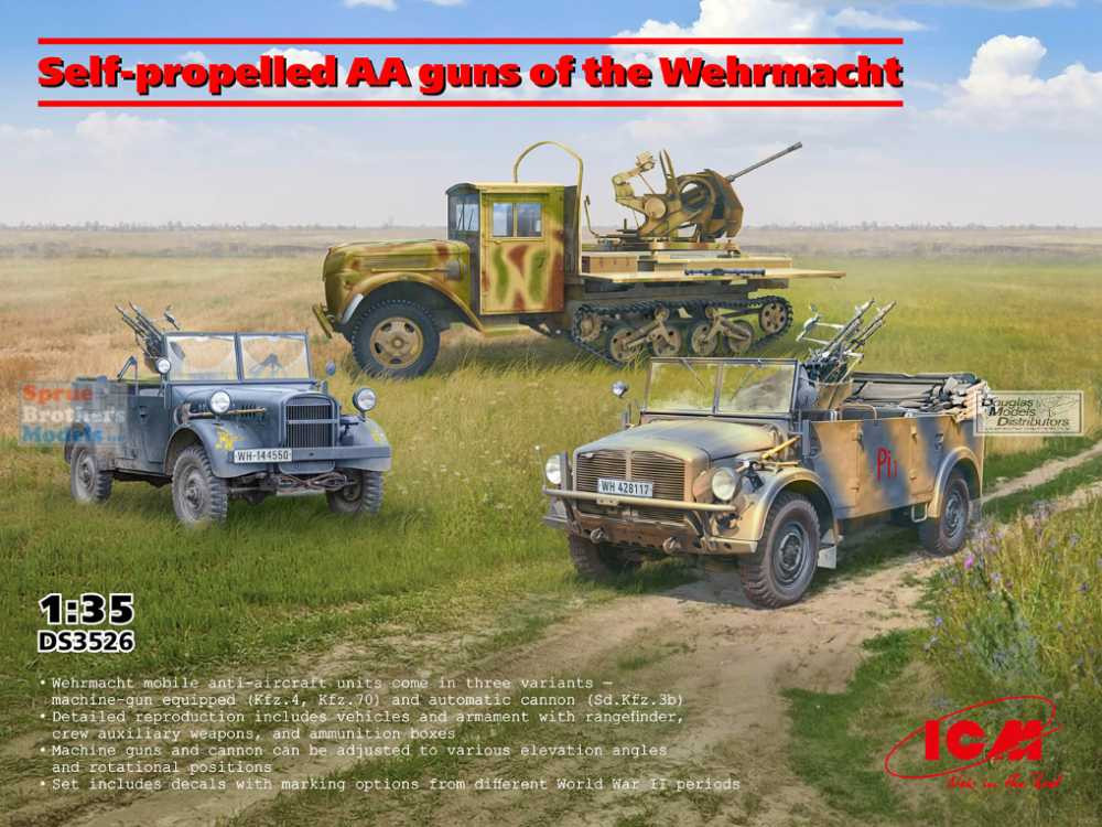 ICMDS3526 1:35 ICM Wehrmacht Self-Propelled AA Vehicles - Sprue