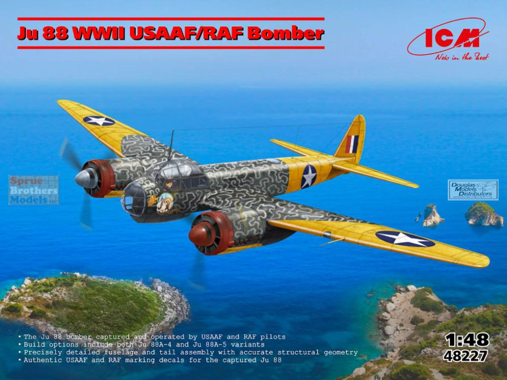 ICM48227 1:48 ICM Ju88 WW2 USAAF/RAF Bomber - Sprue Brothers