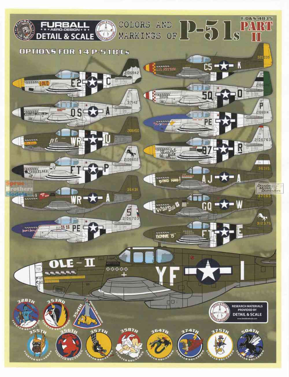 FURDS4835 1:48 Furball Aero Design P-51 B P-51C Mustang Colors