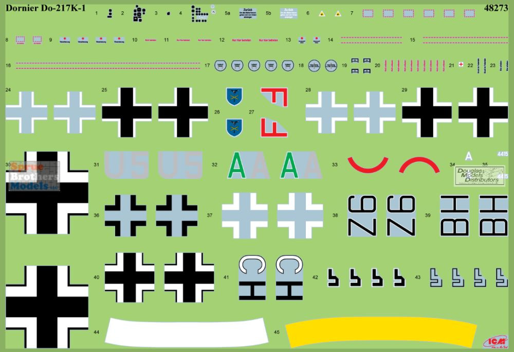 ICM48273 1:48 ICM Dornier Do217K-1 WW2 German Bomber - Sprue