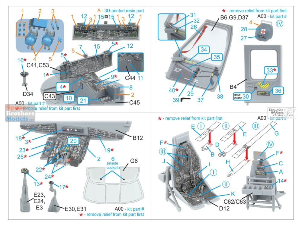 QTSQDS48590 1:48 Quinta Studio Interior 3D Decal - MH-60L Black