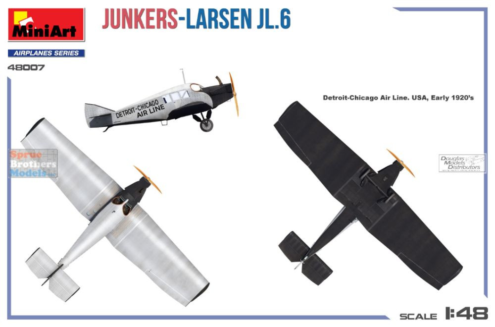 MIA48007 1:48 Miniart Junkers-Larsen JL.6 - Sprue Brothers Models LLC