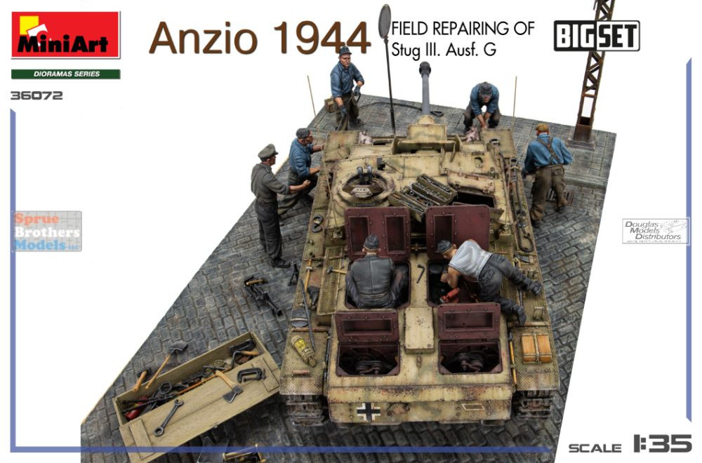 MIA36072 1:35 Miniart BigSet Anzio 1944 - Field Repairing of STuG