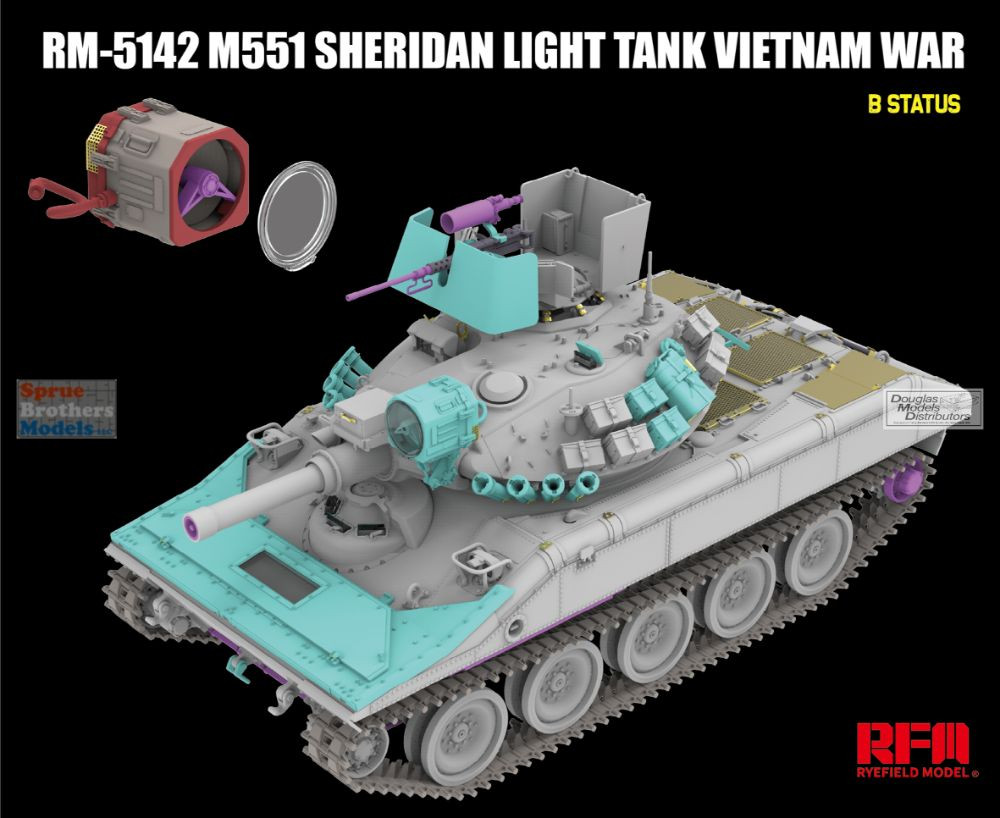 RFMRM5142 1:35 Rye Field Model M551 Sheridan Vietnam War - Sprue