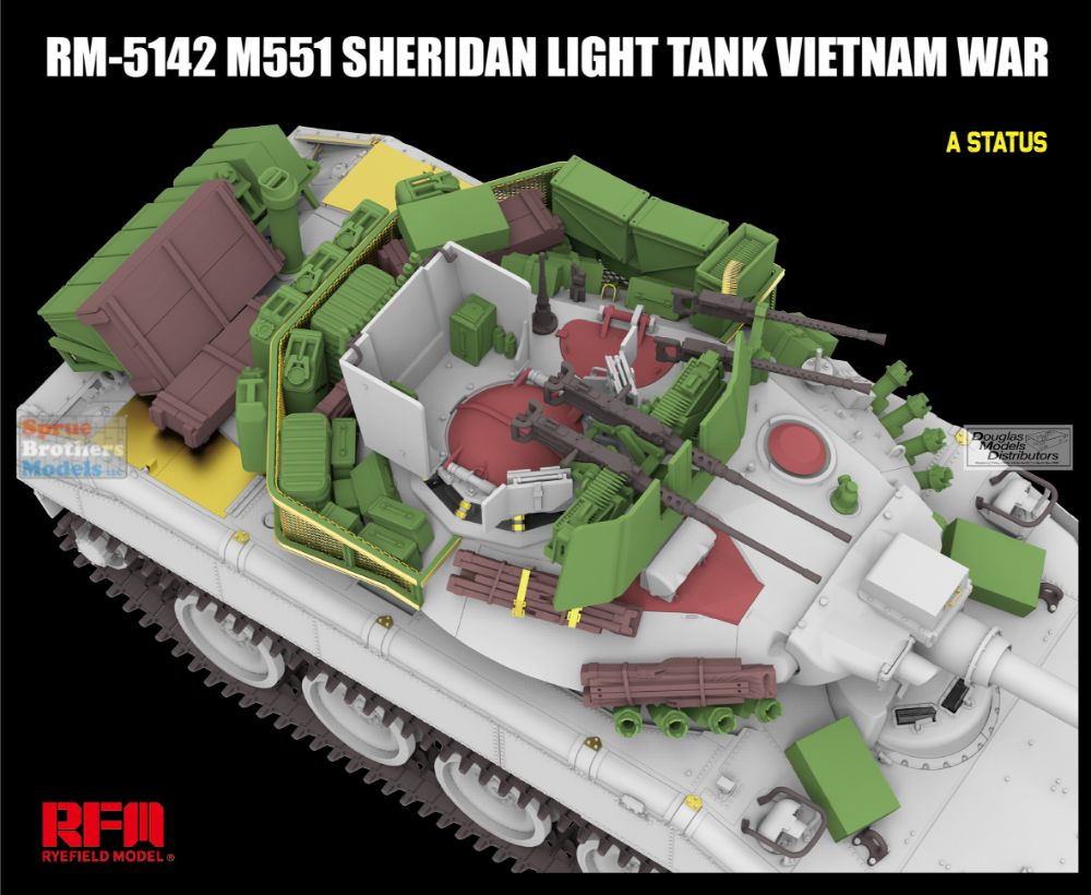 RFMRM5142 1:35 Rye Field Model M551 Sheridan Vietnam War - Sprue