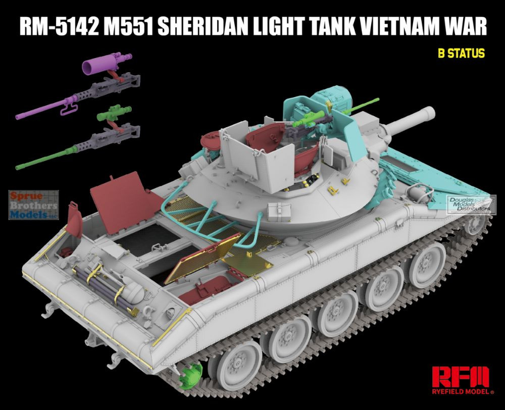 RFMRM5142 1:35 Rye Field Model M551 Sheridan Vietnam War - Sprue