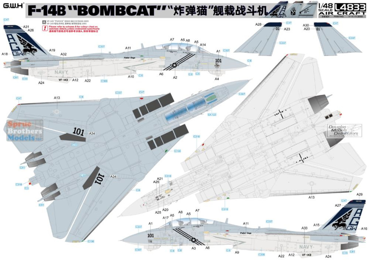 LNRL4833 1:48 Great Wall Hobby F-14B Tomcat 'Bombcat