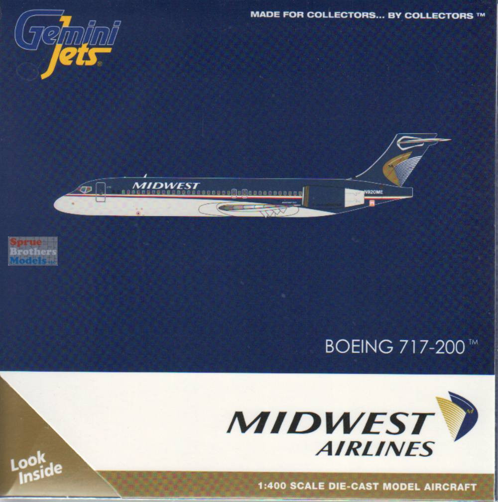GEMGJ1488 1:400 Gemini Jets Midwest Airlines B717-200 Reg #N920ME