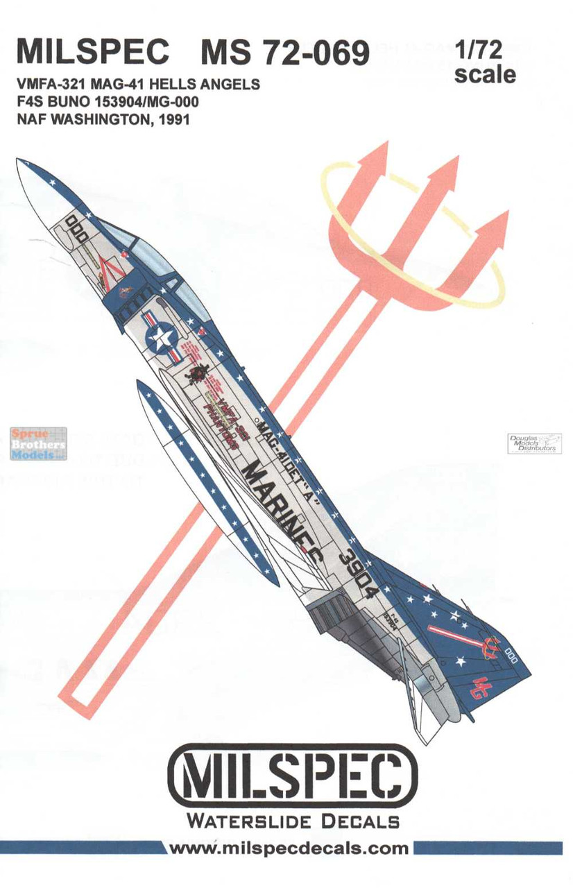 CAMMS72069 1:72 MilSpec Decals - F-4S Phantom II VMFA-321 Hells