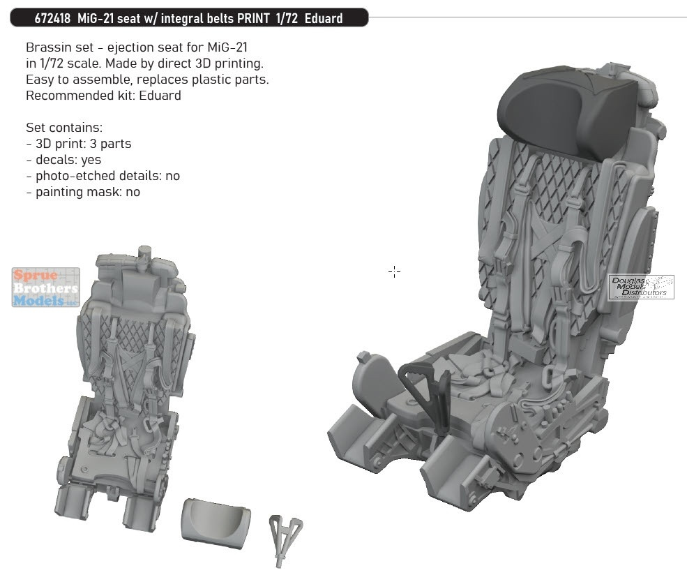 EDU672418 1:72 Eduard Brassin MiG-21 Fishbed Ejection Seat with