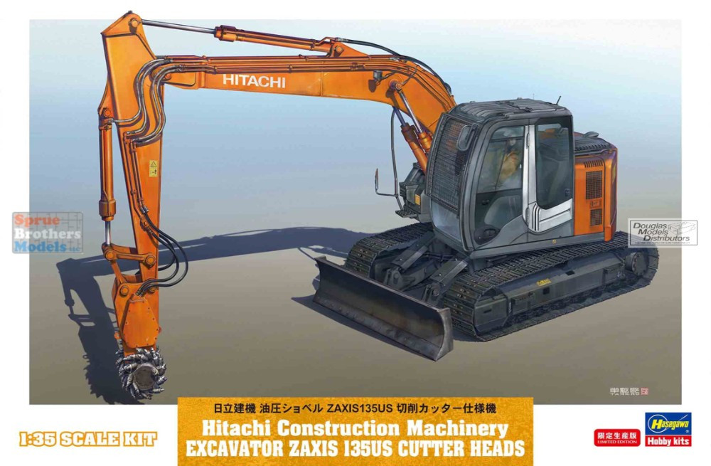 次郎 HAS66111 1:35 Hasegawa Hitachi Excavator Zaxis 135US Cutter Heads