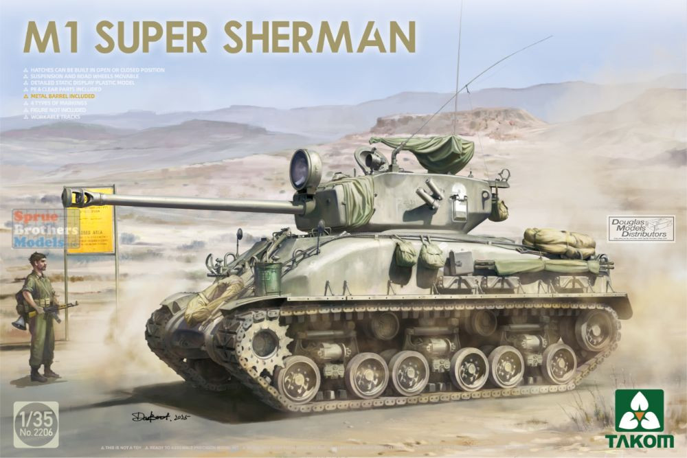 TAK02205W 1:35 Takom Sherman2 Big Box (2 kits + 1/16 US Army Tank