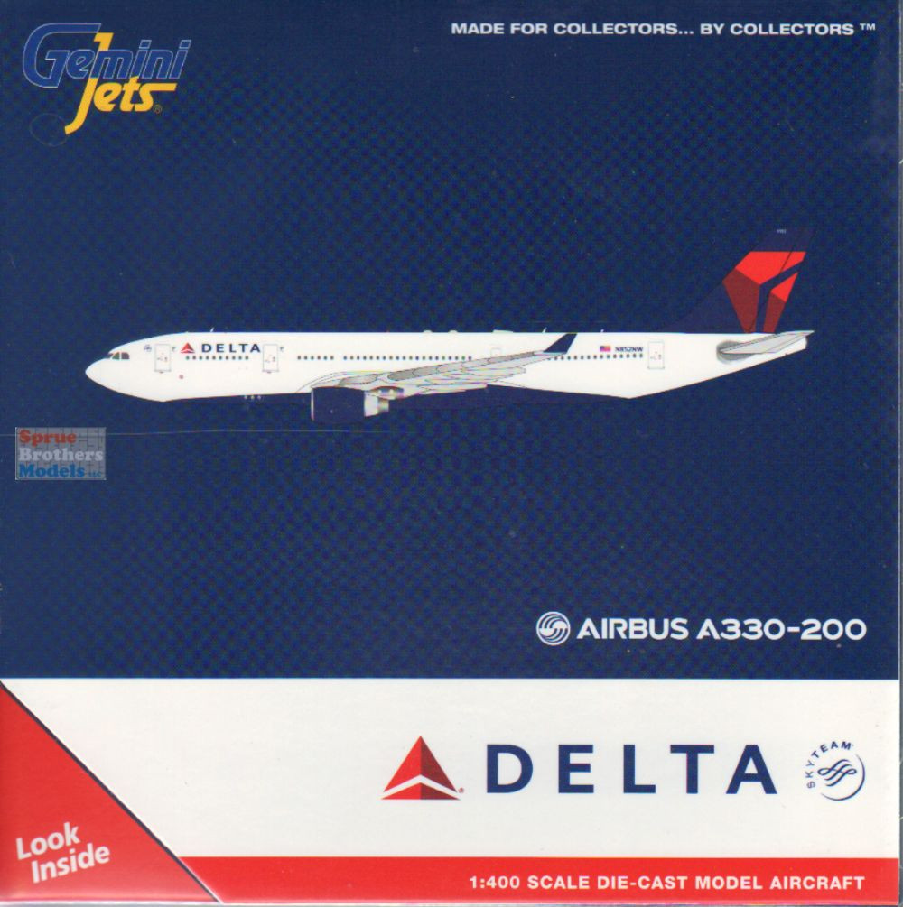 GEMGJ2105 1:400 Gemini Jets Delta Airlines Airbus A330-200 Reg